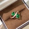 Cultivate gemstone 6 * 8 two-color fashion versatile ring design ring jewelry