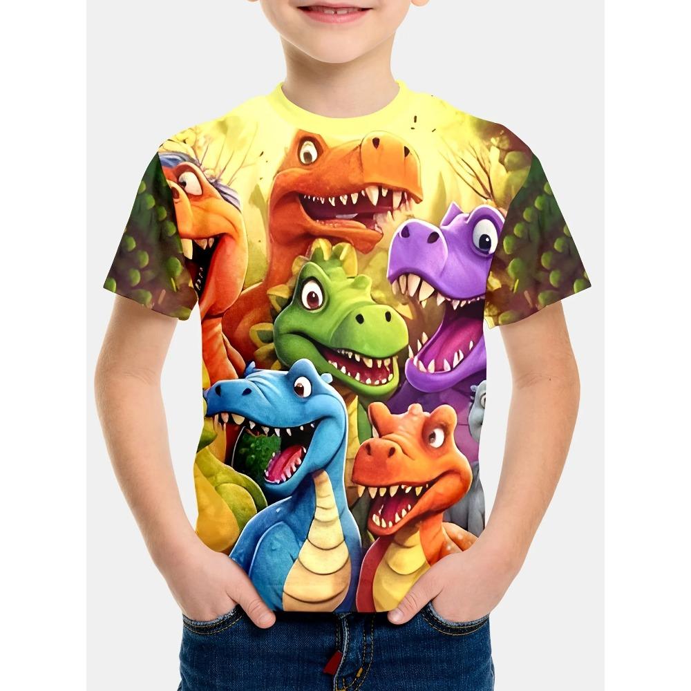 Fashion Dinosaur 3D Printed Kids Clothes Boys T Shirt Cartoon Top Shirts Round Neck Children Tops Short Sleeve Children T-Shirt