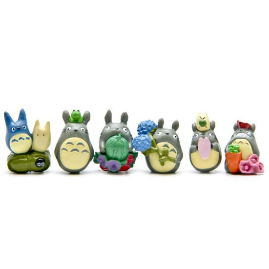 12Pcs/Set Anime Totoro Resin Models Miniature Dollhouse Bonsai Scenery Decor