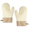 1 Pair of Heat Resistant Oven Mitts Silicone Materials Nonslip Kitchen Mitts for Secure Grips in High Temperatures