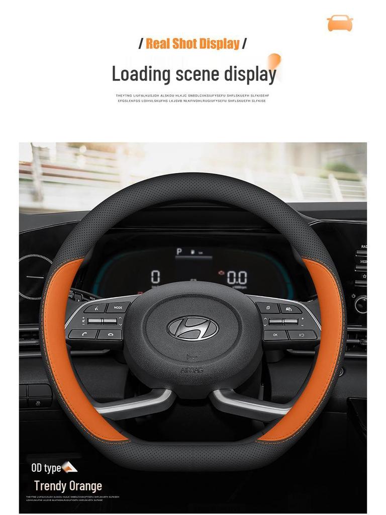 Ultra cienka Pokrowiec na Kierownicę ze Skóry Naturalnej do Hyundai Elantra, Tucson, Sonata, Santa Fe i Mistra.