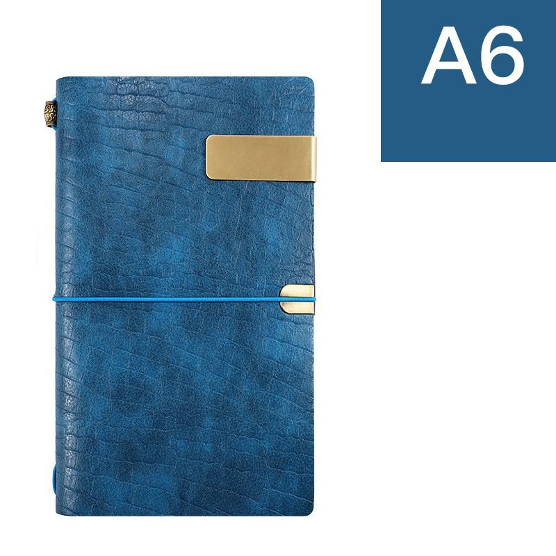 

Творческий блокнот А6 в ретро-европейском стиле, портативный блокнот для путешествий, творческая разборка, портативная ручная книга синий