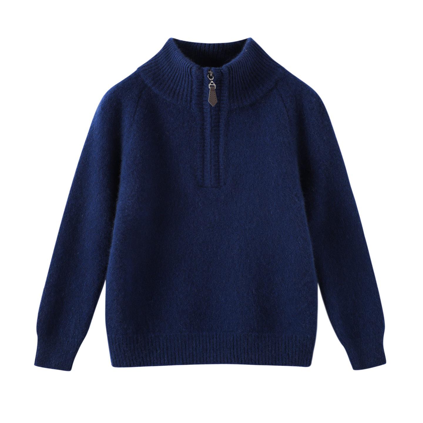 

Children s Thick Wool Half-Zip Sweater with Half-High Collar, Cashmere Knit Base Layer for Boys & Girls, Autumn/Winter. 170 cm