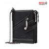 RFID Anti-theft Refreshing Men's Leather Wallet Wallet Retro Double Zipper Change Clip Short Wallet