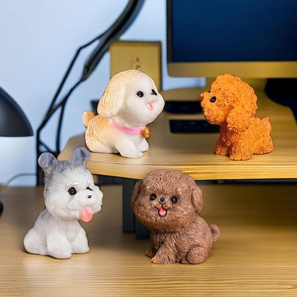 Voyyphixa Miniatur-Hunde-Set Niedliche Kleine Hunde DIY Tischlandschaft Bonsai Verschiedenes Neue Ornamente Figuren, 12, Figuren, Dekoration, Geschenk,