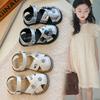 Children's Closed-toe sandals2026Summer New Style Children's Sandals with Rhinestone Bows and Solid Color Design for Little Girls