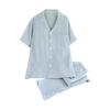 [GDenFrog] Men's Pajamas, Long Sleeve, Double Gauze, 100% Cotton, Room Wear, Loungewear, Sleepwear, Top and Bottom Set, Breathable, Absorbent,