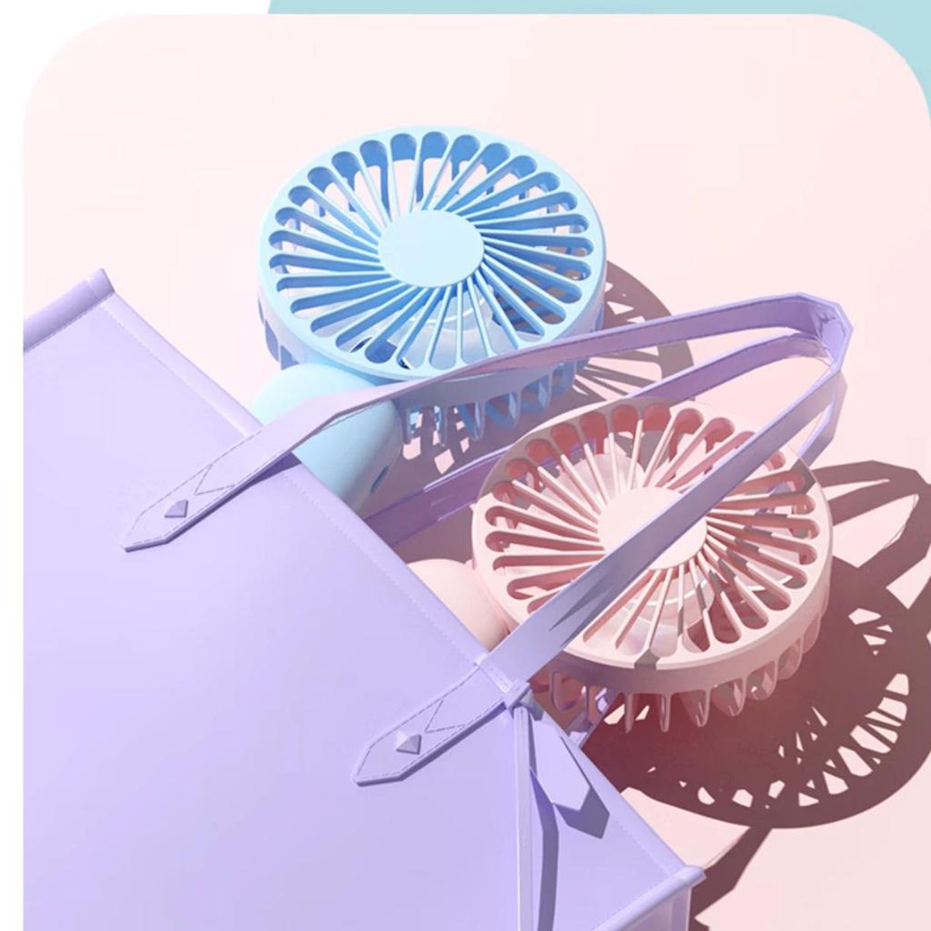 Kingdee Handlicher Mini-Ventilator, Kleiner Schreibtischventilator, Schlafsaal USB-Ventilator, Outdoor Tischventilator Büro Wiederaufladbarer Hochleistungs-Kleiner Ventilator, Pink