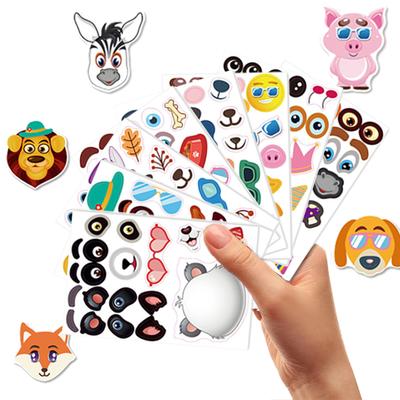 12pcs/set Animal Face Changing Sticker Toys Children Montessori Toys Cartoon Animals Mermaid Educational Toys for Kids TMZ