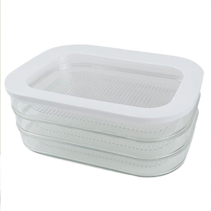 Bacon Meat-Freezer Storage Box: Transparent, Sealed Container for Household Refrigerators