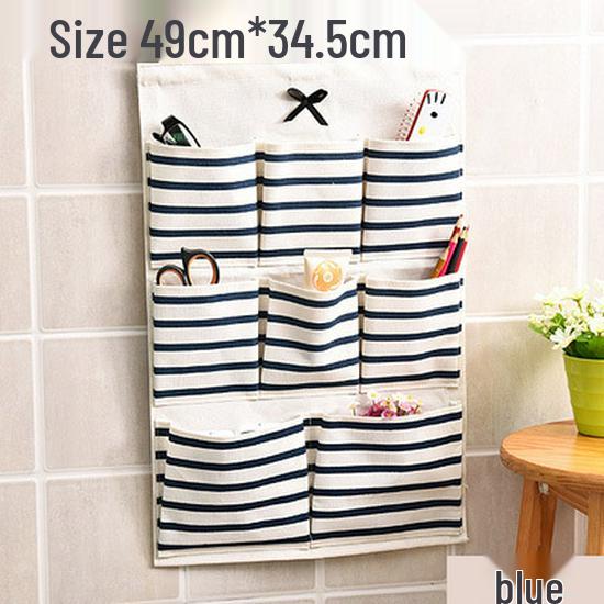 Paski Kokardka Montowany na ścianie Bawełniano-lniany Wiszący Organizer do Przechowywania z Wieloma Kieszeniami do Kuchni lub Łazienki.