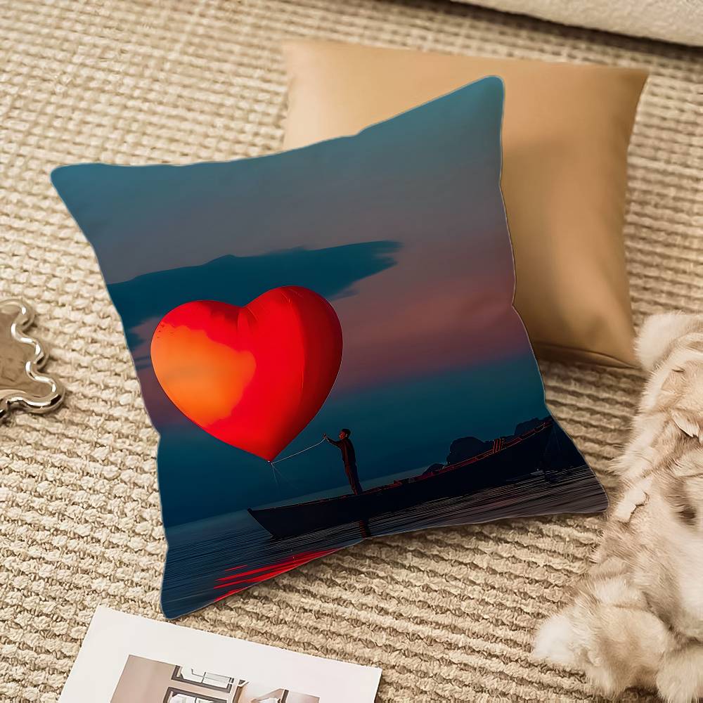

Creative Heart Stealing Theme Pillow Case Anti-dustmite Invisible zipper Sofa Bed 12x12Inch