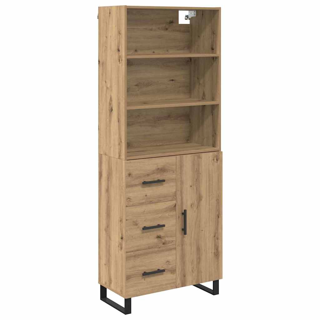 Highboard with Drawers 2 pcs Artisan Oak Wood Based Material