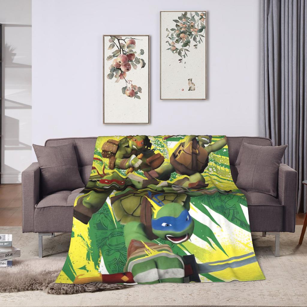 Warm Soft Blanket Picnic TMNT Game  Bedding Throws  Flannel Bedspread For Bedroom Comfortable Sofa Bed Cover