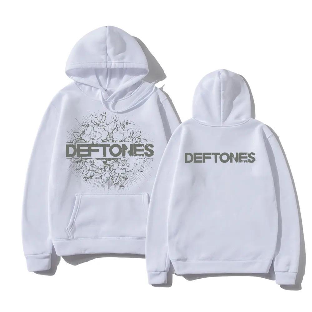Rock Band Deftones Floral Burst Women Hoodies Double Side Printed Vintage Hoody Casual Hip Hop Tops Men's Oversized Sweatshirt