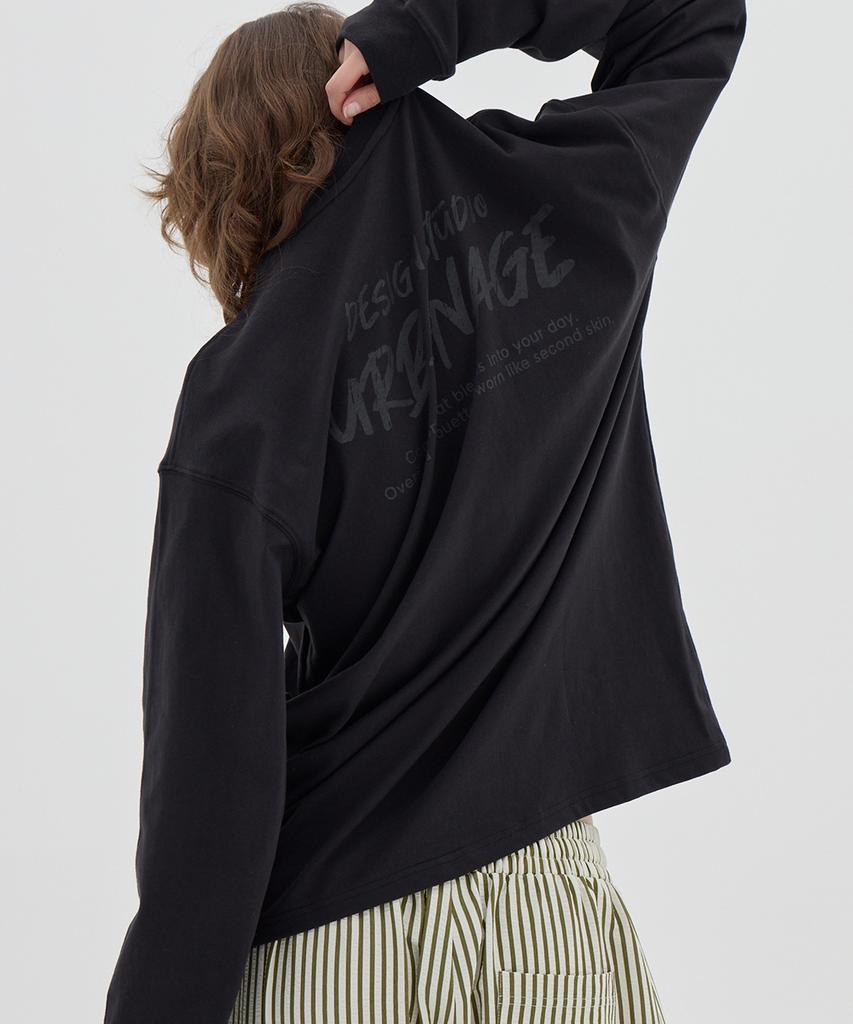 URBANAGE Design Studio Logo Oversized Long Sleeve_Black