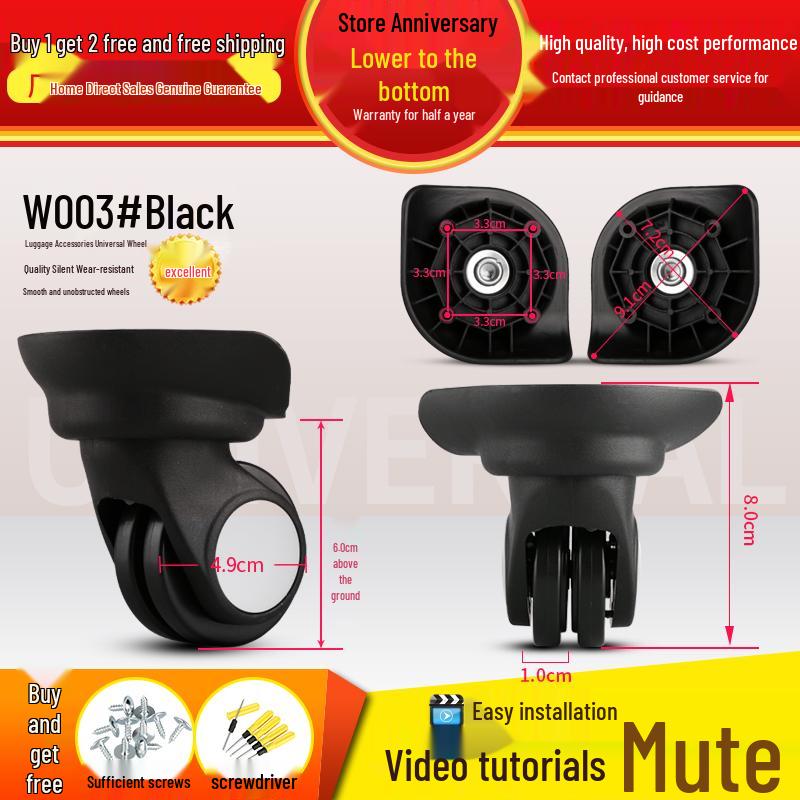 Universal Wear-Resistant Silent Luggage Wheel Replacement for Travel Suitcases