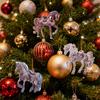2D Acrylic Horse Year Zodiac Hanging Pendant Christmas Tree Ornaments Lucky Decorative Bag Car Pendants Charms on The Phone