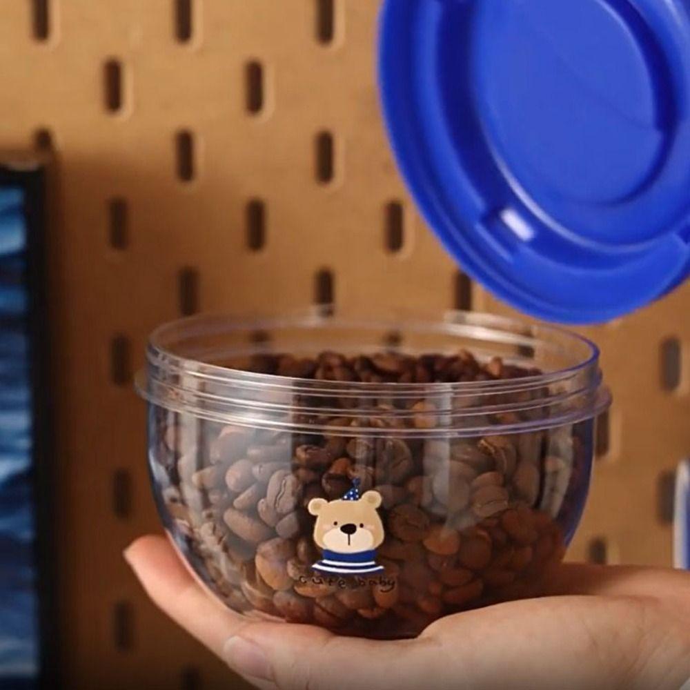 3Pcs/Set Bear Pattern Grain Storage Can Moisture-proof Food Storage Jar Kitchen Storage Jars  Candy