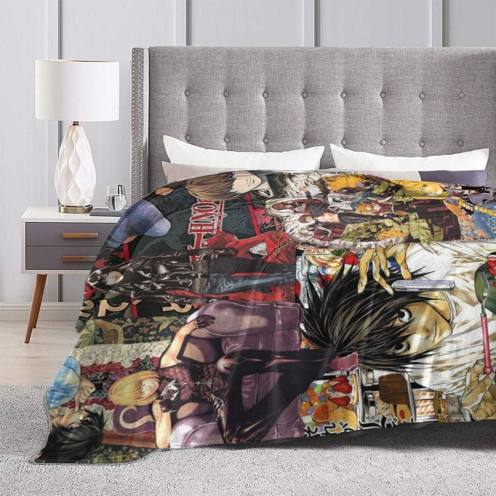Super Soft Death Book Note Japan Manga Ryuk Throw Blanket Premium Flannel Fleece Bed Blanket Super Cozy Blankets All Season Use