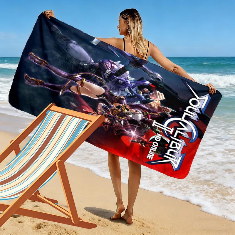 Soul Calibur Print Beach Towel, Large Soft Quick Dry Towel for Beach Camping Swimming