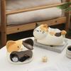 Ceramic Cat Tissue Box Luxury Paper Storage Holder Bathroom Decor Napkin Organizer  Hotel