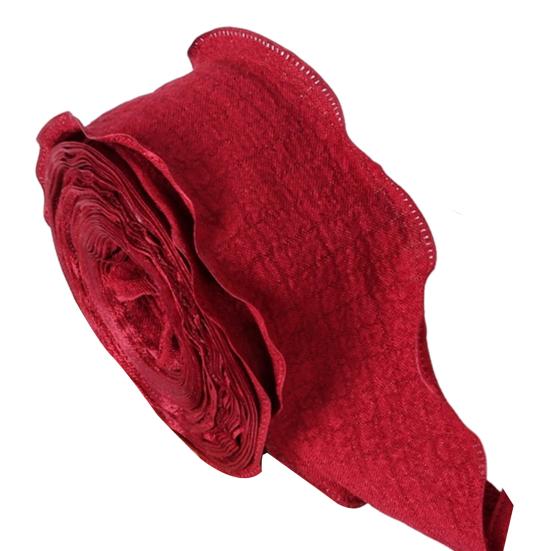 1 Roll 900x4CM Pleated Ribbon Trim DIY Sewing Flower Bridal Bouquets Gift Box Wrapping Ruffle Edge Ribbon Solid Polyester Decorative Ribbon