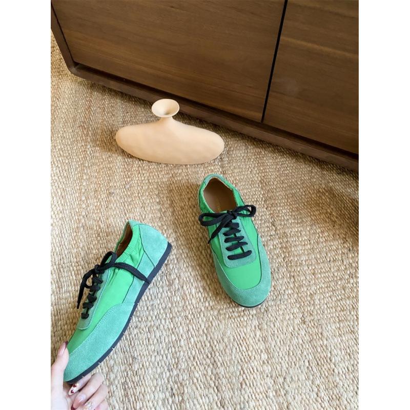 2025 Korean version spring new fashion casual women's single shoes flat-soled lace-up sports shoes