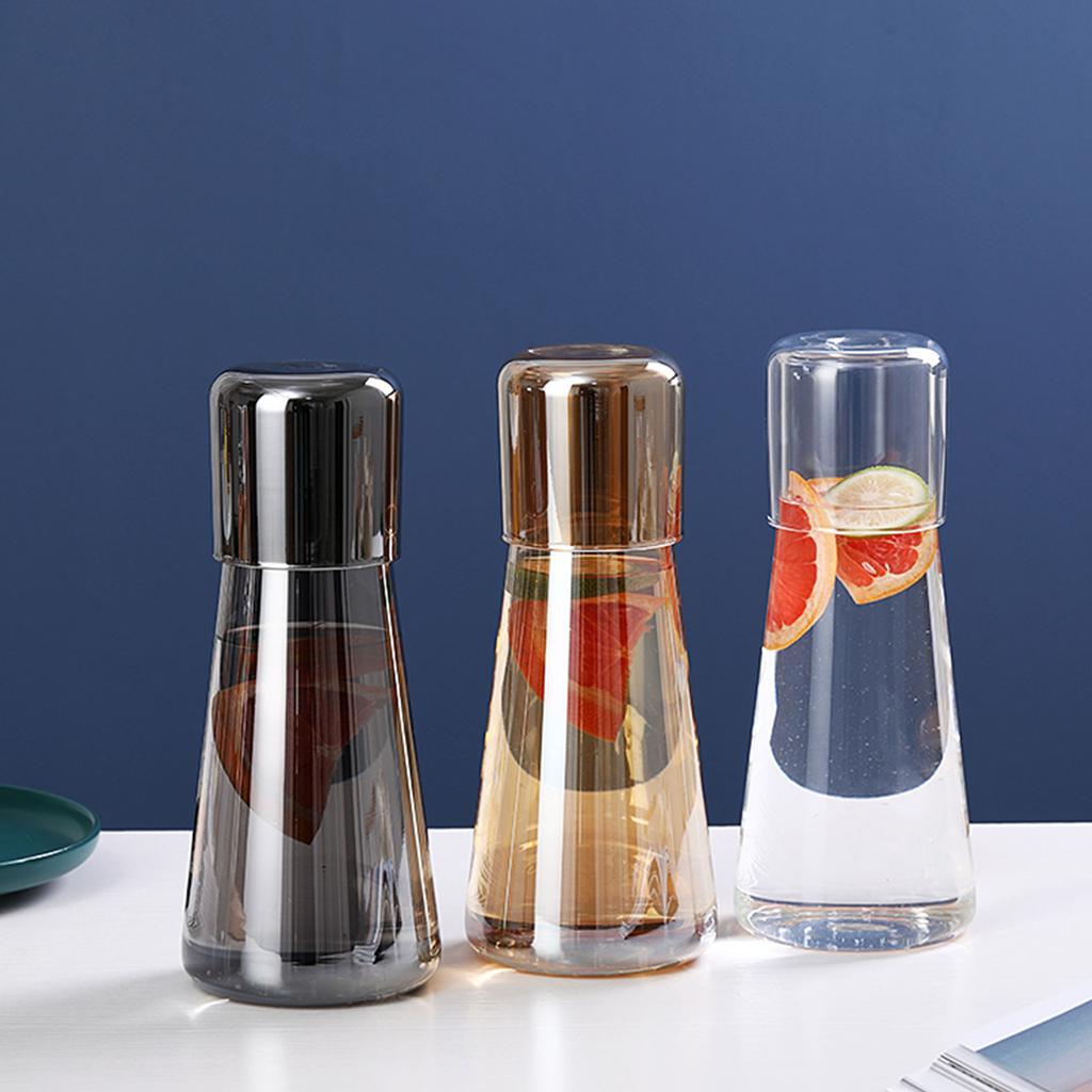 Set Carafa Apă Noptieră Sticlă Modernă Apă cu Pahar pentru Bucătărie Dormitor Noptieră