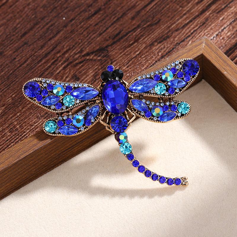 European and American Fashion, Large Dragonfly Brooch, Insect, Retro High-end Feel, Light Luxury, Women's Clothing Accessories, High-end Chest Flower