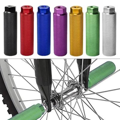 2Pcs Durable Anti-Slip Bike Pegs Aluminum Alloy Lightweight Bike Foot Rest Cycling Parts Bicycle Foot Pegs Fit 3/8 Inch
