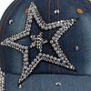 Y2K Pentagram Denim Cloth Baseball Cap Women Fashion Vintage Snapback Men Female Hip Hop Shiny Rhinestone Hat For Spring Autumn