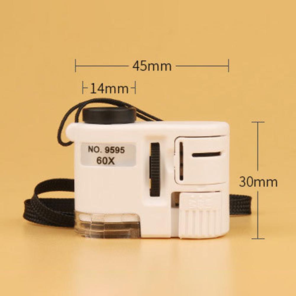 Portable Microscope Jewelry Magnifier With Built-In Led Light Adjustable Focals Length Money Checking Microscope For Stamps Coin