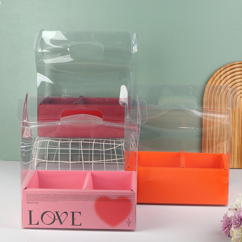 Pet Clear Cake Bag Gift Box With Handle Flower Storage Boxes Party Favor Decorative Engagement Proposal Celebration Ceremony