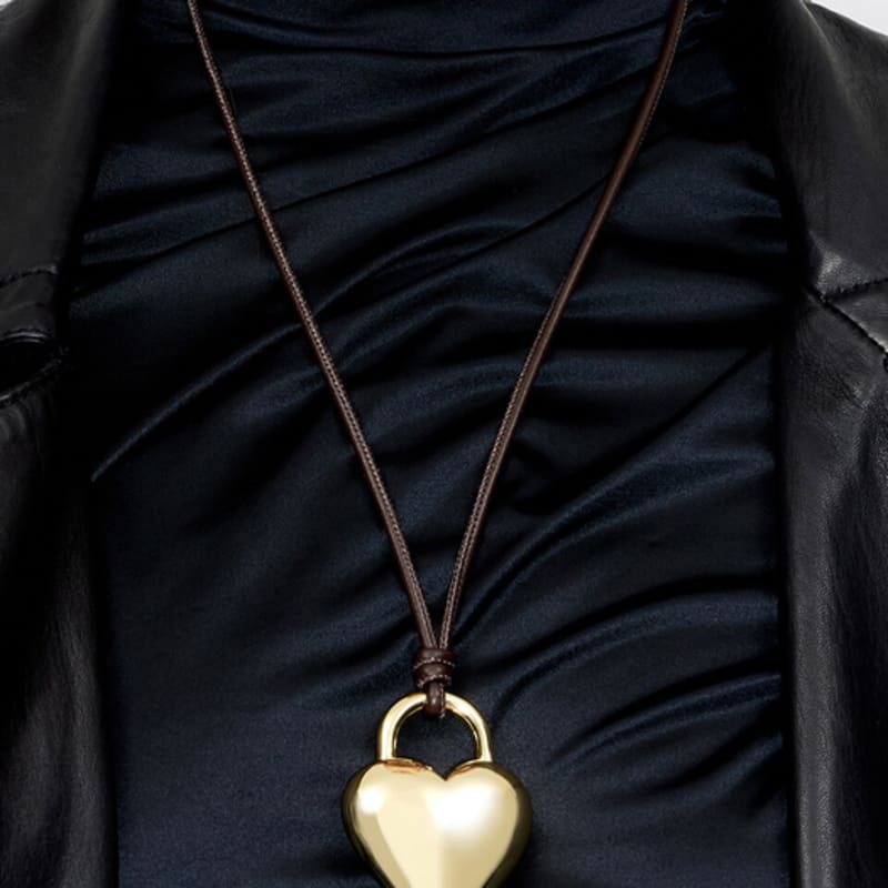 BIMBA Y LOLA [24SS] BIMBA Y LOLA Gold Heart Leather Cord Necklace B245AIU021GOF