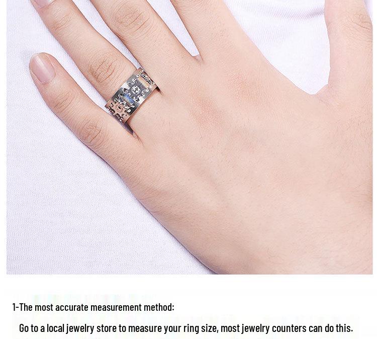 Rotating Diamond-Studded Star Gear Ring for Men and Women - Couple's Full Diamond Pinky Ring
