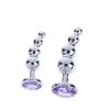 Metal Curved Anus Butt Plug,4 Beads Stimulating Anal Plugs Sex Toy, Prostate Massage,Analplug Buttplug Butplug With Jewelry Base