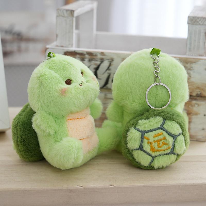 Turtle Delightful Plush Bag Charm Keychain Stuffed Animal In Green Vibrant