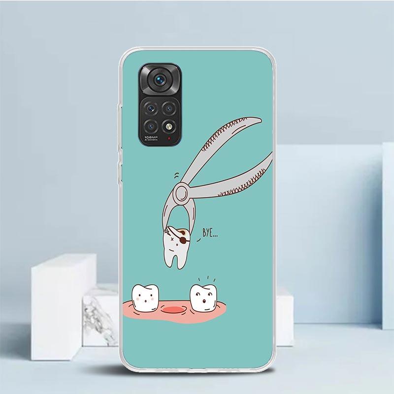 Wisdom Teeth Dentist Tooth Phone Case For Xiaomi Redmi Note 15 14 14S 13 12S 12 Pro Plus 11S 11 11T 11E 10S 10 + Soft TPU Back C