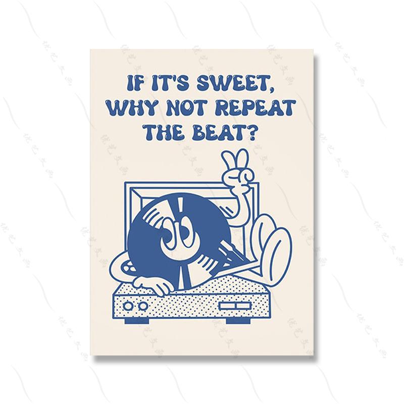 

Ретро-музика, настінний художній постер, друк у стилі милої старої школи, чудовий сучасний живопис на полотні, мультфільм, дитяча кімната, домашній декор 21x30cm No Framed