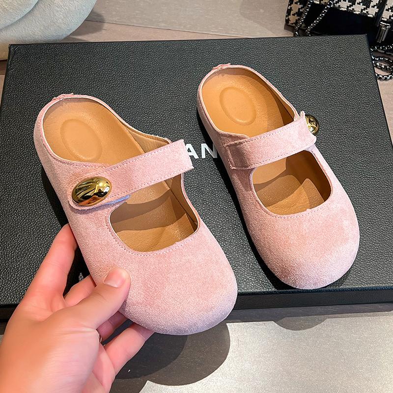 Spring/Summer New Style Mary Jane Sandals, French-style Soft-soled Slippers, Lightweight Anti-slip Head-encased Half-Flip Flops
