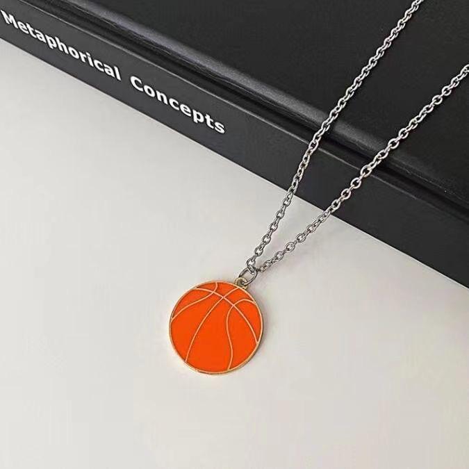

Подростковое баскетбольное ожерелье, простой универсальный гонконгский стиль Ins, крутой женский прилив, мужской индивидуальный спортивный студенческий ювелирный кулон