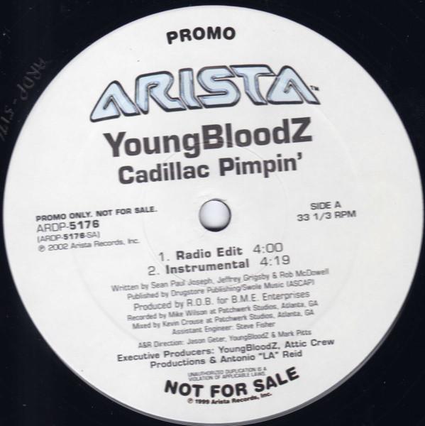 

12inch Record YOUNGBLOODZ Cadillac Pimpin ARDP5176 Arista 2002 US Rap HipHopRB Used