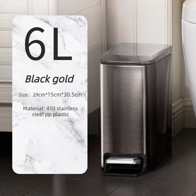 Nordic Waste Bins Bathroom Stainless Steel Pedal Trash Can Square Garbage Can Simple Living Room Modern Wastebasket with Lid