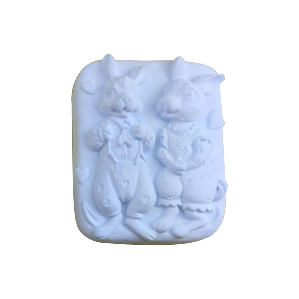 Rabbit Resin Mold Couple Bunny Silicone Mold Holiday Fondant Mold DIY Candle Plaster-Soap Epoxy Mold Craft Making Tool