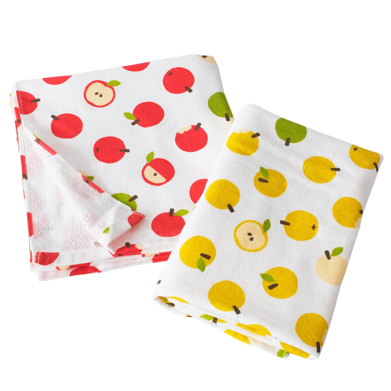 

Bloom Gauze Touch Bath Set of 2 in Different Made in Senshu Cotton Fruits and Towels, Colors, Japan, Absorbent, Quick-Drying, Cute, Towel, 100% (Dot