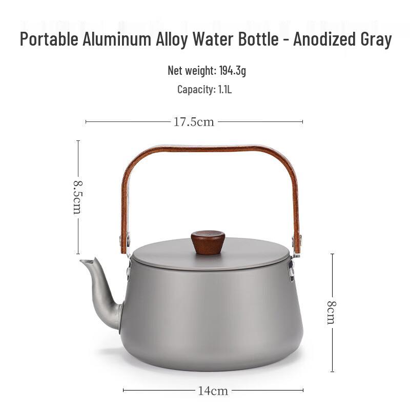 Outdoor Aluminum Camping Kettle with Wood Handle