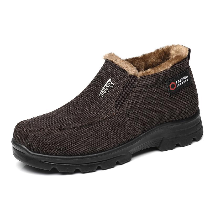 Winter old Beijing cloth shoes large size men's cotton shoes warm and piled thickened trendy versatile non-slip casual men's shoes