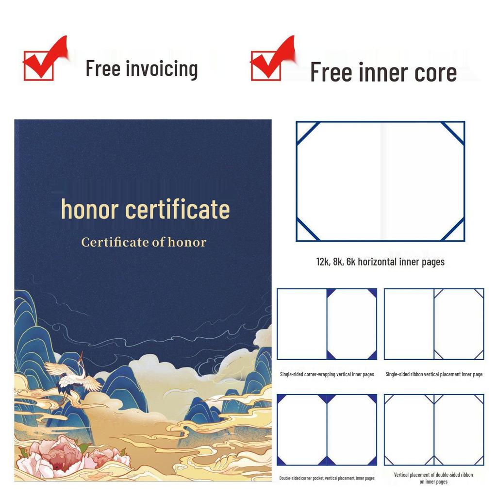 Year of the Horse A4 Honor Certificate with Hot Stamping for Outstanding Employee
