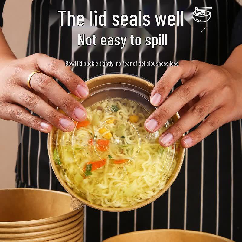 Disposable Kraft Paper Noodle Bowl Set